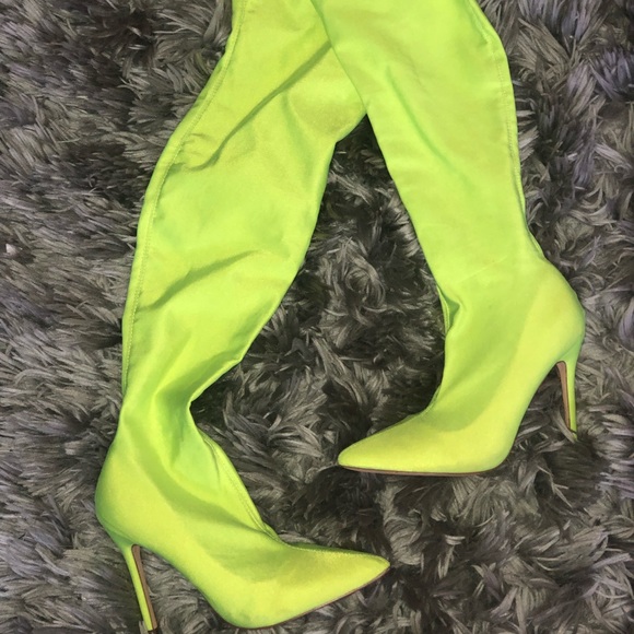 AKIRA Shoes | Neon Green Thigh High 